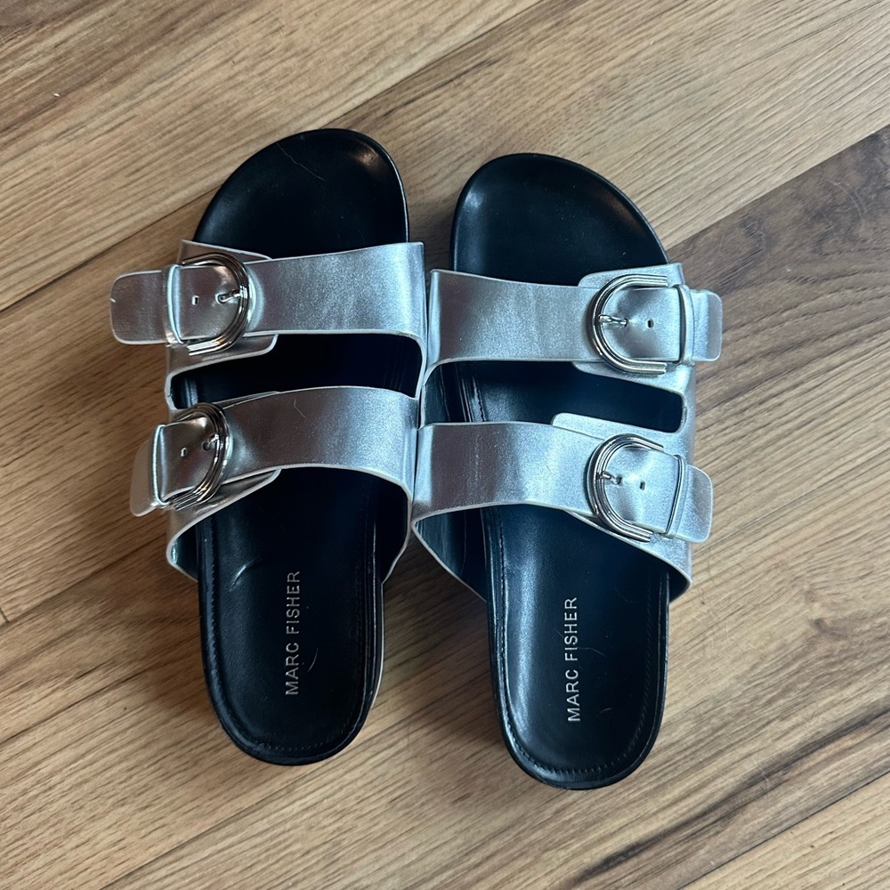Marc Fisher Silver Sandals